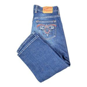 Lucky Brand Classic Fit Midrise Medium Wash Crop Jeans w/ Embroidery 6 / 28